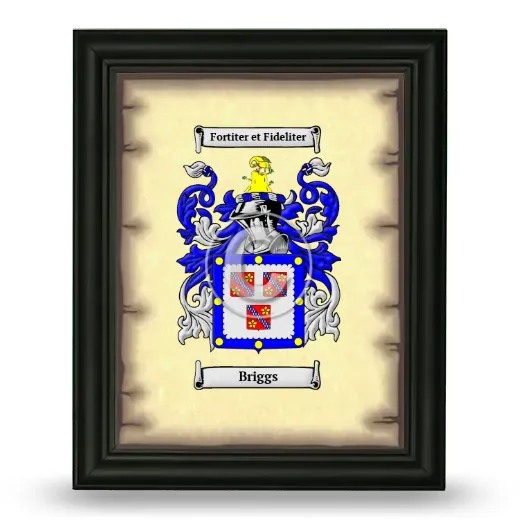 Briggs Coat of Arms Framed - Black