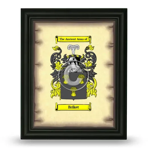 Briket Coat of Arms Framed - Black