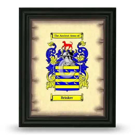 Brinker Coat of Arms Framed - Black