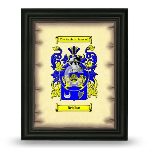 Brislan Coat of Arms Framed - Black