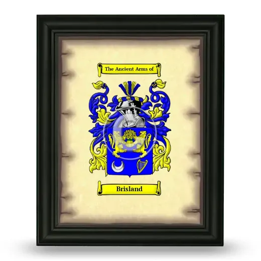 Brisland Coat of Arms Framed - Black
