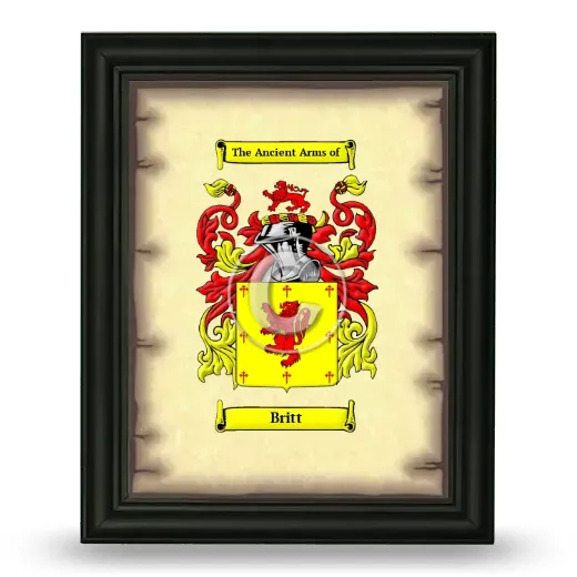 Britt Coat of Arms Framed - Black