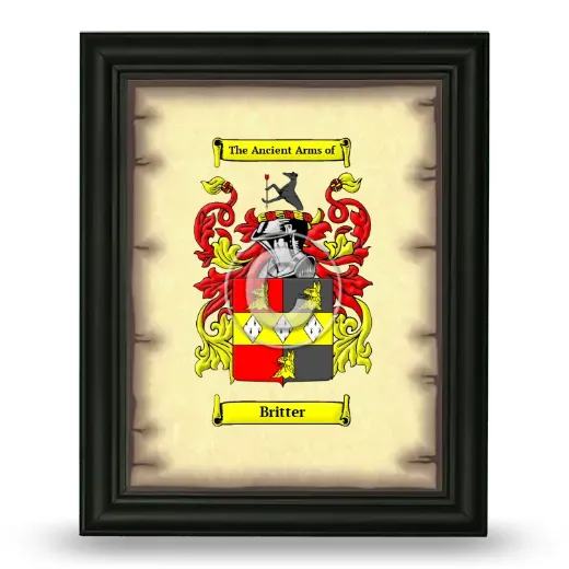 Britter Coat of Arms Framed - Black