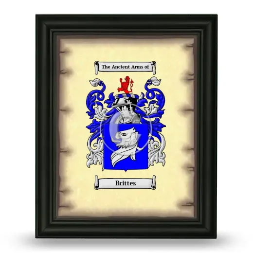 Brittes Coat of Arms Framed - Black