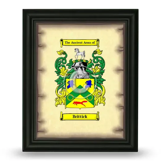 Brittick Coat of Arms Framed - Black