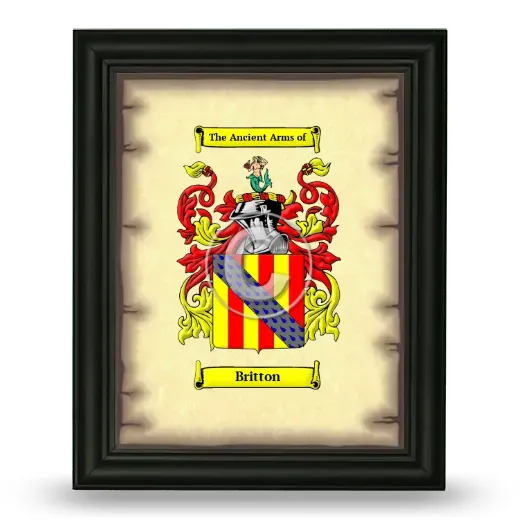 Britton Coat of Arms Framed - Black