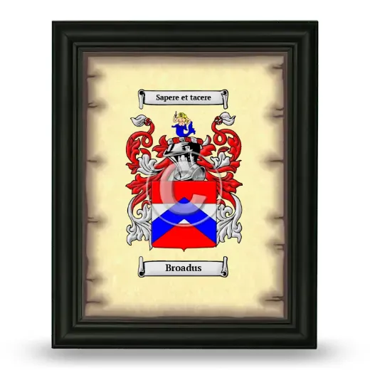 Broadus Coat of Arms Framed - Black