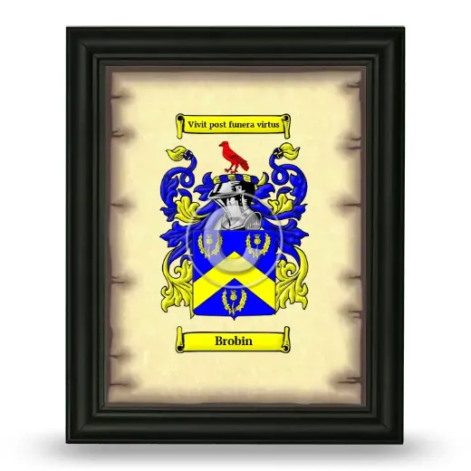 Brobin Coat of Arms Framed - Black