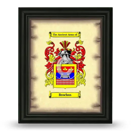 Brochus Coat of Arms Framed - Black