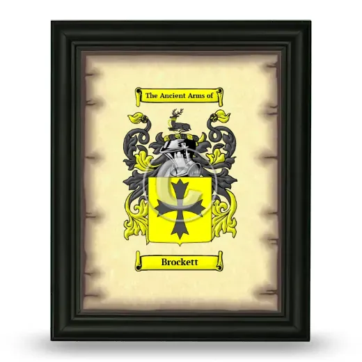 Brockett Coat of Arms Framed - Black
