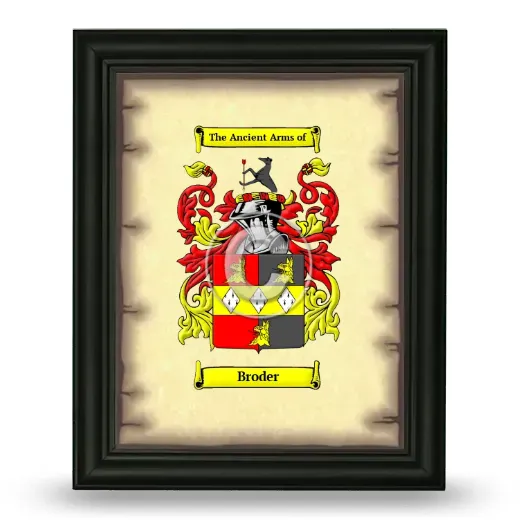 Broder Coat of Arms Framed - Black