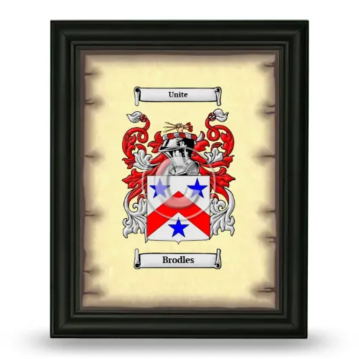 Brodles Coat of Arms Framed - Black