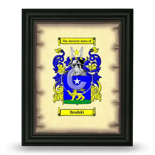 Brodski Coat of Arms Framed - Black