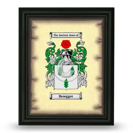 Broegger Coat of Arms Framed - Black