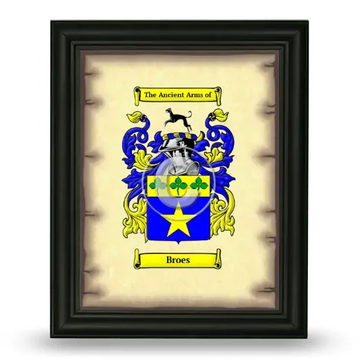Broes Coat of Arms Framed - Black