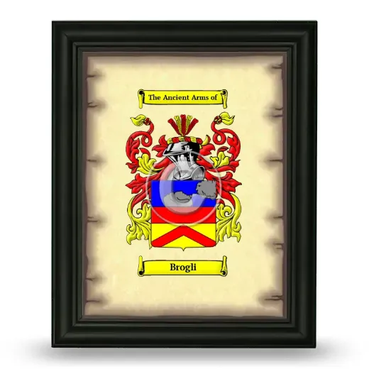 Brogli Coat of Arms Framed - Black
