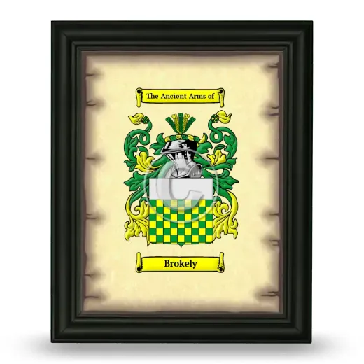 Brokely Coat of Arms Framed - Black
