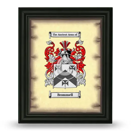 Brommell Coat of Arms Framed - Black