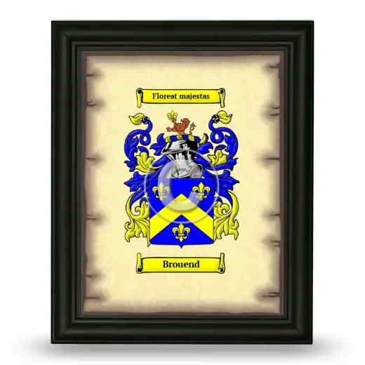 Brouend Coat of Arms Framed - Black