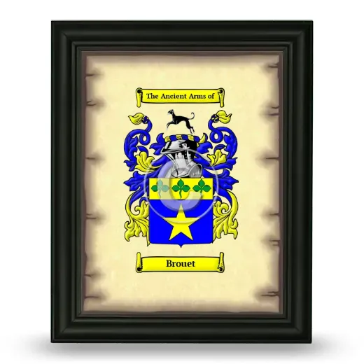 Brouet Coat of Arms Framed - Black
