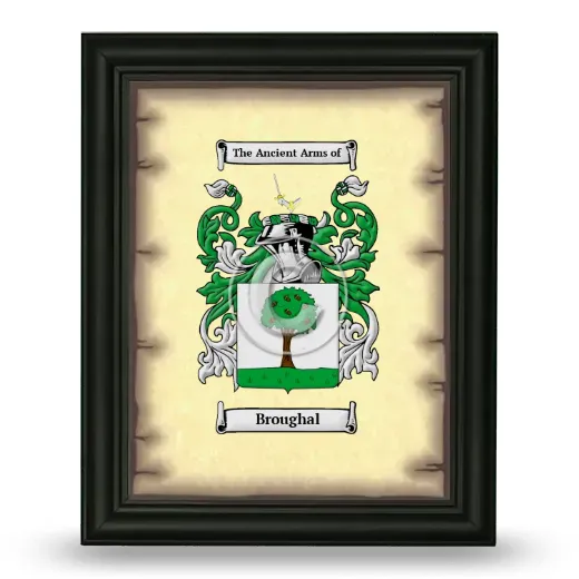 Broughal Coat of Arms Framed - Black