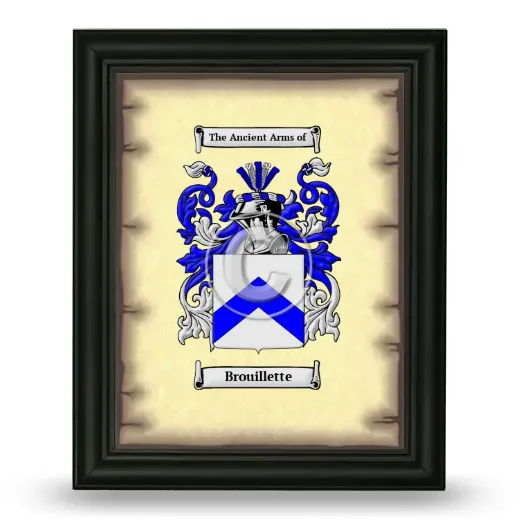 Brouillette Coat of Arms Framed - Black
