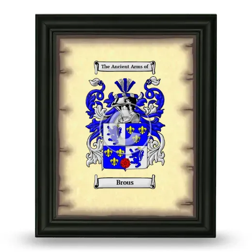 Brous Coat of Arms Framed - Black