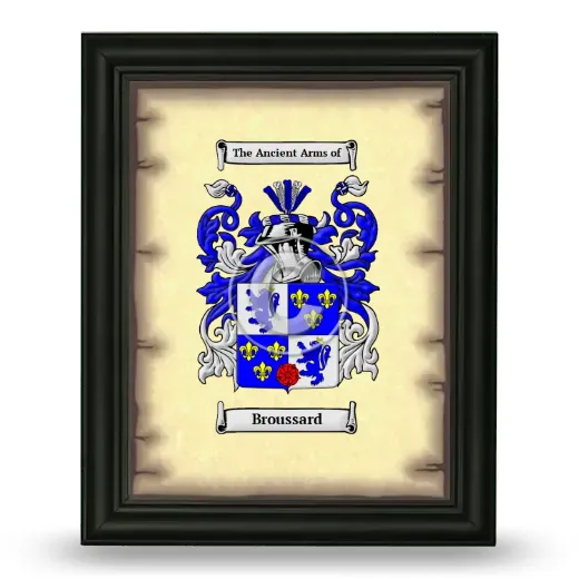 Broussard Coat of Arms Framed - Black