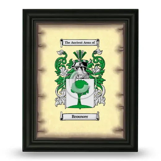 Brouwer Coat of Arms Framed - Black