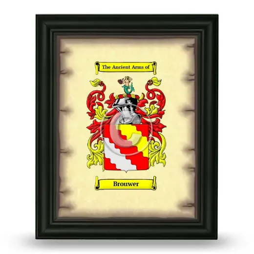 Brouwer Coat of Arms Framed - Black