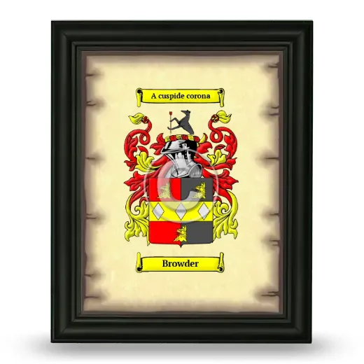 Browder Coat of Arms Framed - Black