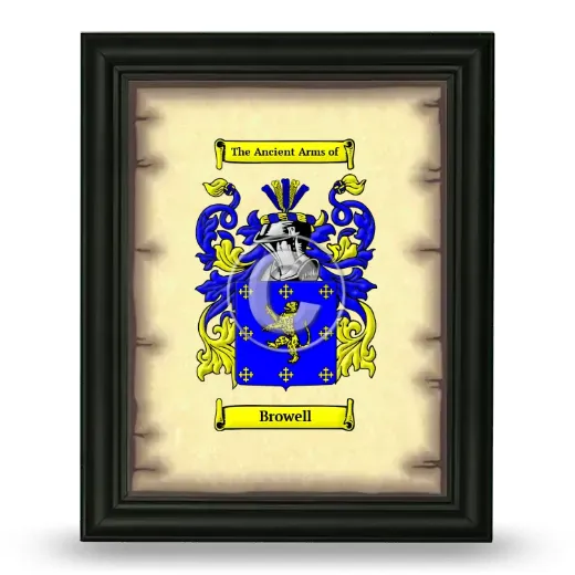 Browell Coat of Arms Framed - Black