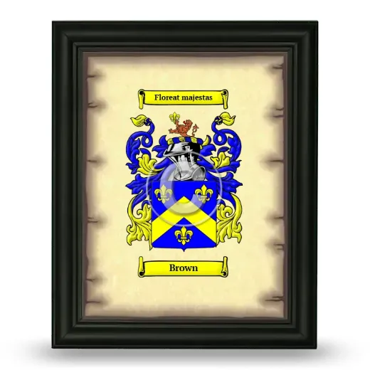 Brown Coat of Arms Framed - Black