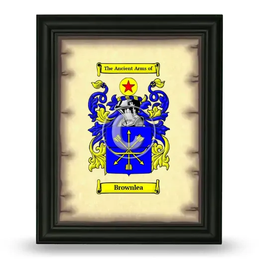 Brownlea Coat of Arms Framed - Black