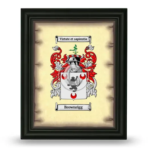 Brownrigg Coat of Arms Framed - Black