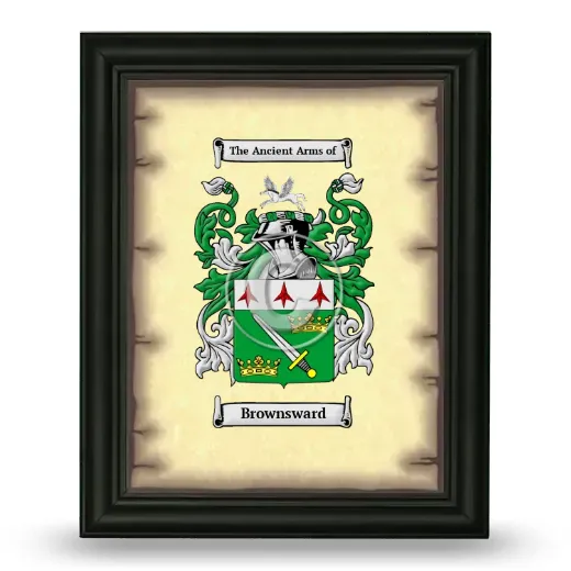 Brownsward Coat of Arms Framed - Black