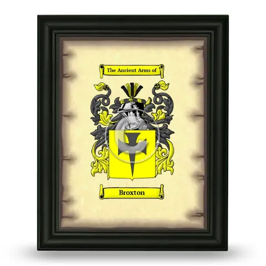 Broxton Coat of Arms Framed - Black