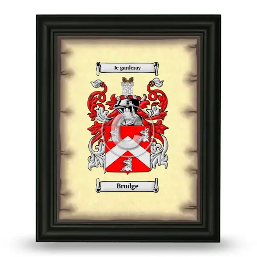 Brudge Coat of Arms Framed - Black