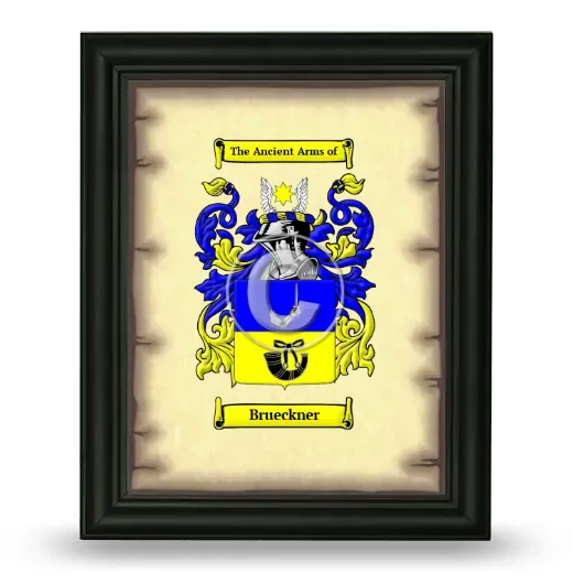 Brueckner Coat of Arms Framed - Black