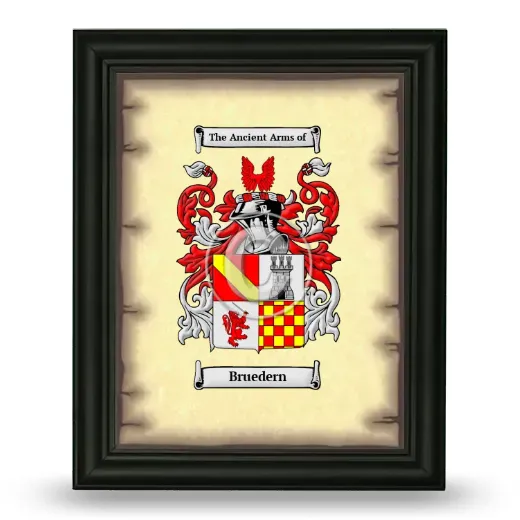 Bruedern Coat of Arms Framed - Black