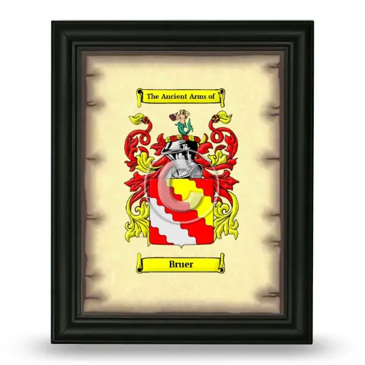 Bruer Coat of Arms Framed - Black