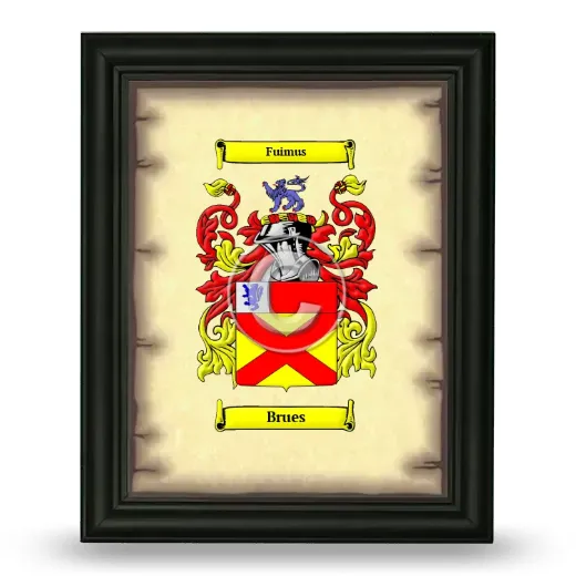 Brues Coat of Arms Framed - Black