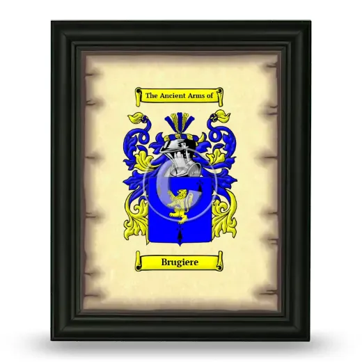 Brugiere Coat of Arms Framed - Black