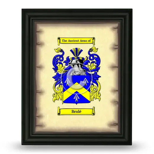 Brulé Coat of Arms Framed - Black
