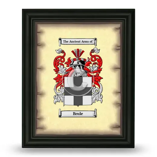 Brule Coat of Arms Framed - Black