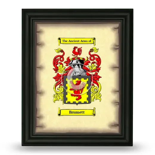 Brumett Coat of Arms Framed - Black