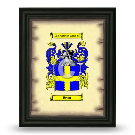 Brun Coat of Arms Framed - Black