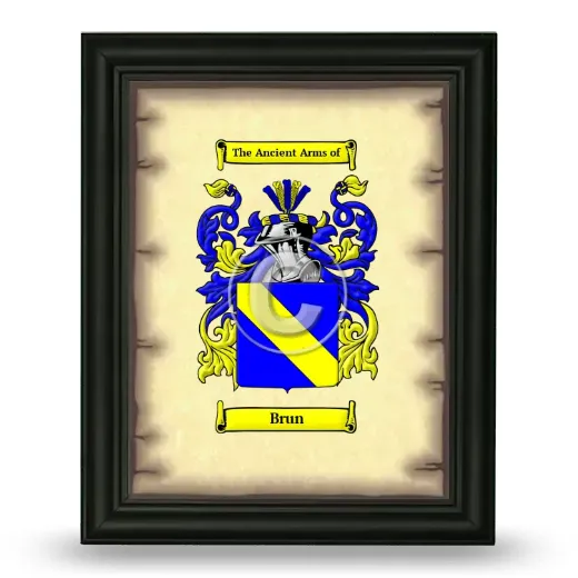 Brun Coat of Arms Framed - Black