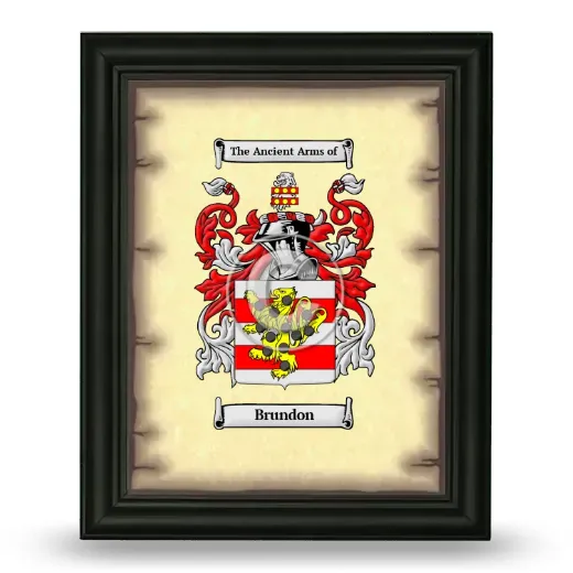 Brundon Coat of Arms Framed - Black
