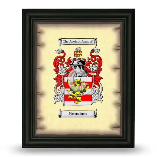 Brundum Coat of Arms Framed - Black
